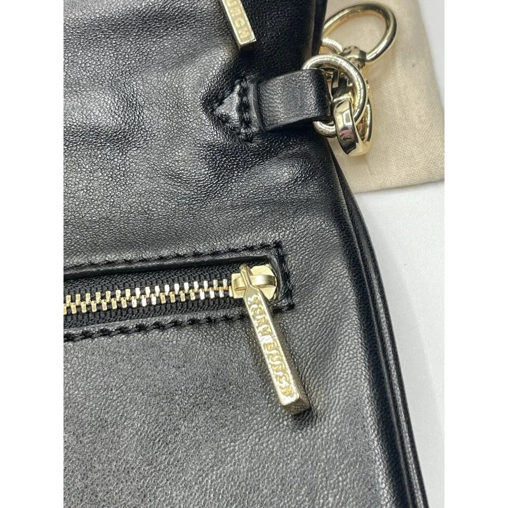 Tory Burch Crossbody Womens Bag‎ Purse Black Hold Chain Studded With Dust Bag